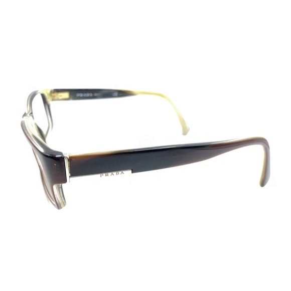 Prada VPR 06O EAP-1O1 Brown Rectangle Eyeglasses Frames 53-17 145 Italy Designer - Picture 7 of 12